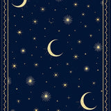 Celestial Constellation Area with Glimmering Stars and Moon(Blue)