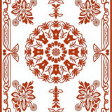 Harvest Bloom Medallion Featuring Layered Floral Silhouettes (Brown) - ODIKA