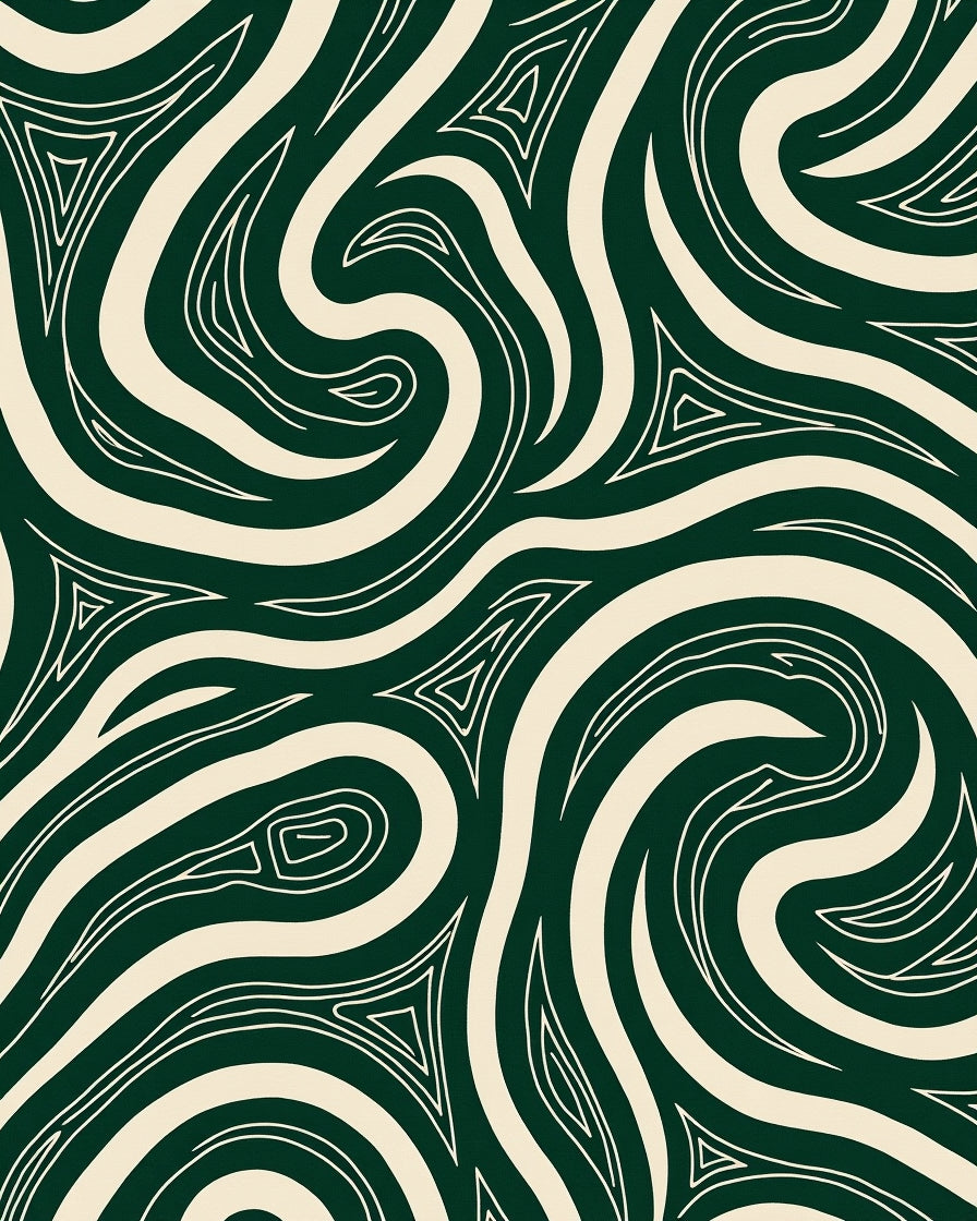 Swirling Stone Artistic Modern (Green) - ODIKA