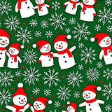 Whimsical Winter Snowman Scene with Dazzling Starburst Snowflakes(Green)