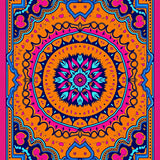 Boho Mosaic Interlacing Tile Artisan Masterful Creation (Orange)