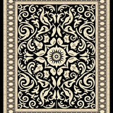 Ornate Paisley Mosaic Arabesque Symmetrical Curved Artisan(Black)