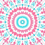 Kaleidoscope Sunburst Radiating Petal Mosaic Traditional Artisan (Pink)