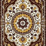 Boho Medallion with Stylized Floral(Brown)