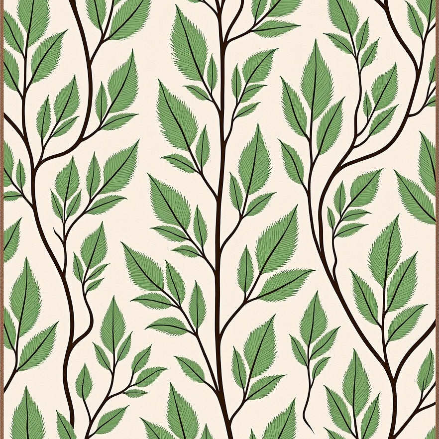Elegant Botanical Meadow Tapestry Accent (Green) - ODIKA