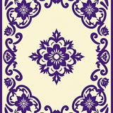 Pastel Plum Medallion with Baroque Inspired Details(Purple)