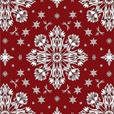 Nordic Snowflake Medallion with Festive Starburst Motifs(Red)