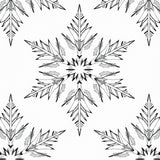 Snowflake Cascade Winter Doormat with Crystalline Motifs(Black)