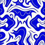 Swirling Tie Dye with Indigo and Sapphire Hues Abstract Fluid Design (Blue) - ODIKA