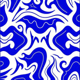 Swirling Tie Dye with Indigo and Sapphire Hues Abstract Fluid Design (Blue) - ODIKA