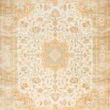 Cozy Beige Boho Floral Medallion Area(Ivory)