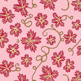 Festive Holly Leaf Cluster With Interwoven Ribbon Embellishments(Pink)