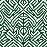 Interlocking Maze with Modern Boho Motifs (Green)