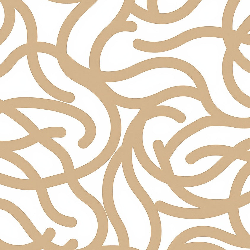 Abstract Wave Interlock with Fluid Movement and Neutral Palette (Beige) - ODIKA