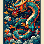 Vibrant Dragon Motif(Blue) - ODIKA
