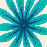 Abstract Watercolor Burst with Radiating Petal Forms(Beige)