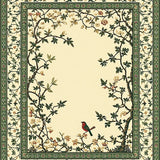 Pastoral Charm Beige & Green Ornamental Area(Beige)