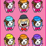 Canine Squad Team Formation with Puppy Character Portraits (Pink)