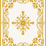 Blooming Botanical Garden Scrollwork Damask Transitional Swirl(Gold)