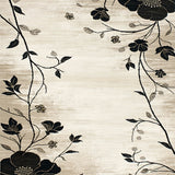Elegant Black and Beige Abstract Flower(Beige)