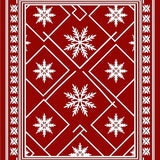 Snowflake Plaid Interlocking Lattice with Nordic Chevron Motifs(Red)