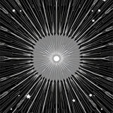 Celestial Starburst Modern Art with Twinkling Motif Accents (Black)