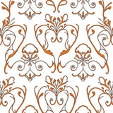 Eternal Palmette Scroll with Interlaced Florals and Lattice Flourish (Orange)