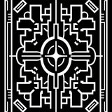 Art Labyrinth with Metallic Accents and Interlocking Motifs(Black)