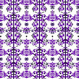 Optical Illusion Tiled Motif with Vintage Pop Art Influence (Purple)