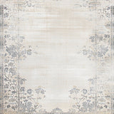 Boho Elegance Area Showcasing Distressed Damask and Ornamental Details(Beige)