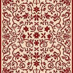 Timeless Worn In Floral Scroll with Delicate Interwoven Leaf Designs (Beige) - ODIKA