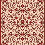 Timeless Worn In Floral Scroll with Delicate Interwoven Leaf Designs (Beige) - ODIKA