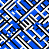 Diagonal Tartan Layout Featuring Overlapping Bands and Edges(Blue)