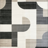 Artistic Kitchen Runner Modern Beige & Abstract Geometric Area(Gray)