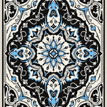 Boho Mosaic Medallion with Ornate Floral Accents (Black) - ODIKA