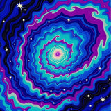 Starry Nebula Swirl Plush Doormat (Blue)