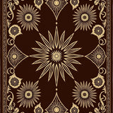 Celestial Starburst Motif with Ornate Filigree Detailing(Brown)