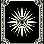 Burst with Radiating Starburst and Paisley Border (Black) - ODIKA