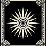 Burst with Radiating Starburst and Paisley Border (Black) - ODIKA