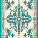 Wave Medallion with Intricate Border Design(Blue)