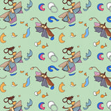 Celestial Moth Reverie with Dreamy Mushroom Accents(Green)