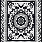 Medallion Ornate Throw Symmetrical Floral Burst (Black)