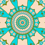 Boho Medallion Sunburst Fade Resistant Floor Covering (Beige) - ODIKA