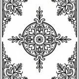 Artisan Medallion with Weathered Floral Filigree Design (Black) - ODIKA