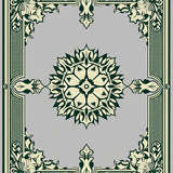 Vintage Botanical Medallion with Ivy Leaf Border Details(Green)