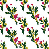 Dramatic Botanical Reverie with Artistic Flowing Floral Shapes(Green)