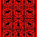 Yuletide Reindeer Interlocking Lattice Design(Red)
