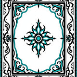 Elegant Medallion Interlocking Motif With Ornate Swirls(Black)