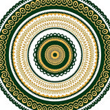 Botanic with Intertwined Petals and Paisley Whorls(Green)