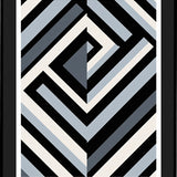 Chevron Striped with Contemporary Edge Frame Design(Black)